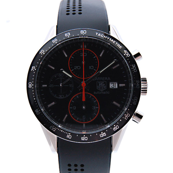 タグホイヤー　TAG HEUER　カレラタキメーターレーシング　CV201G.FT6007　41mm　SS　ラバー　スペイン限定　訳有り未使用品