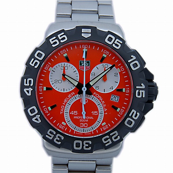 タグホイヤー　TAG HEUER　フォーミュラー1　クロノグラフ　CAH1113　クォーツ　オレンジ　メンズ