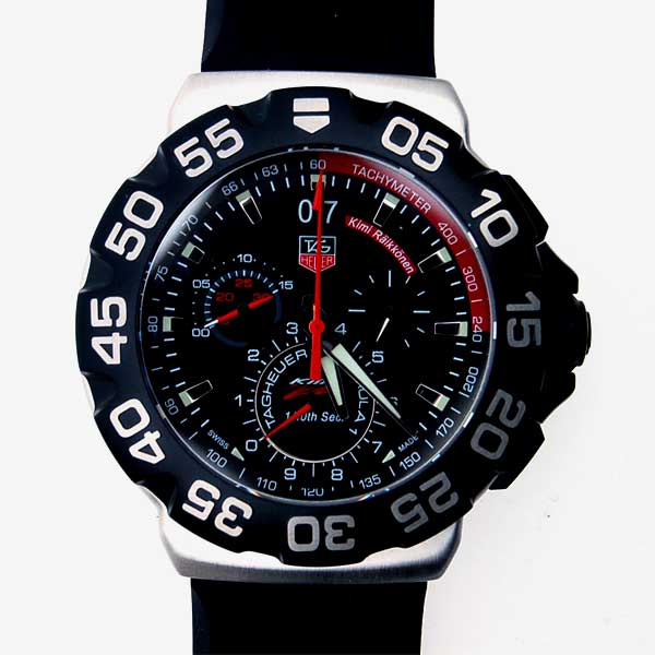 タグホイヤー　TAG HEUER　フォーミュラ1　グランデイト　クロノ　キミライコネン　CAH1014　クォーツ　ブラック　世界10000本限定　44mm