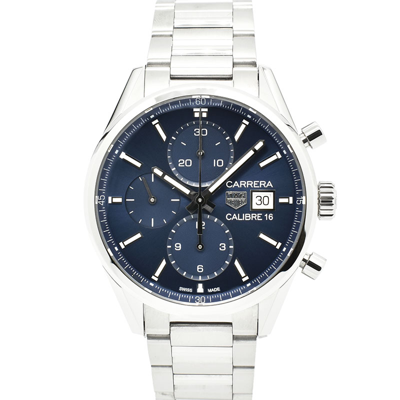 タグホイヤー　TAG HEUER　カレラ クロノグラフ キャリバー16　CBK2112.BA0715　41mm　SS　ブルー　自動巻　USED　中古