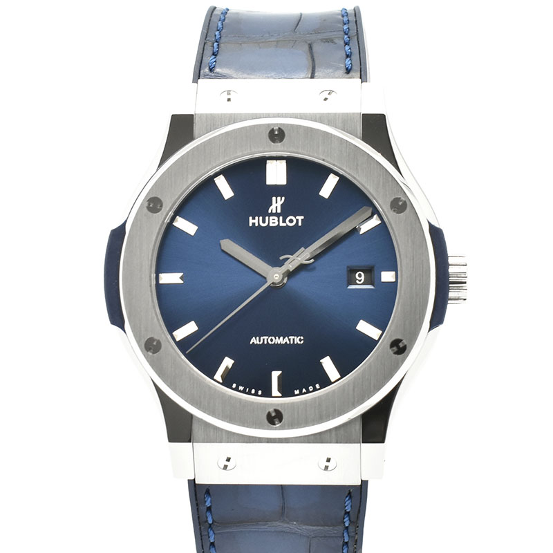 ウブロ　HUBLOT　クラシックフュージョン チタニウム　542.NX.7170.LR　ブルー　42mm　USED　中古