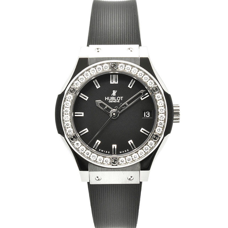 ウブロ　HUBLOT　クラシックフュージョン チタニウム ダイヤモンド　581.NX.1170.RX.1104　33mm　クォーツ　USED　中古