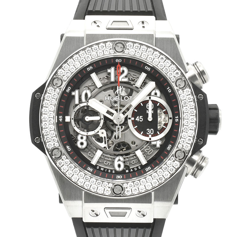 ウブロ　HUBLOT　ビッグバン ウニコ チタニウム ダイヤベゼル　411.NX.1170.RX.1104　45mm　チタン　USED　中古