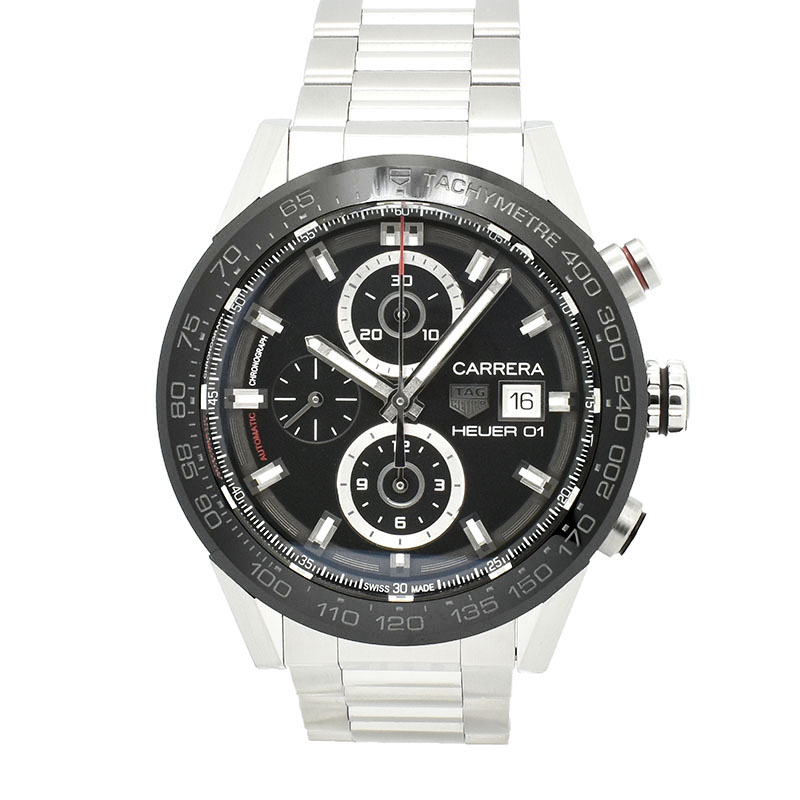 タグホイヤー　TAG HEUER　カレラ クロノグラフ キャリバー ホイヤー01　CAR201Z.BA0714　ブラック　43mm　USED　中古