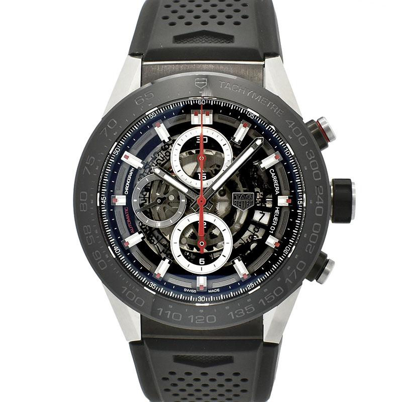 タグホイヤー　TAG HEUER　カレラ キャリバー ホイヤー01　CAR2A1Z.FT6044　ブラック　45mm　USED　中古
