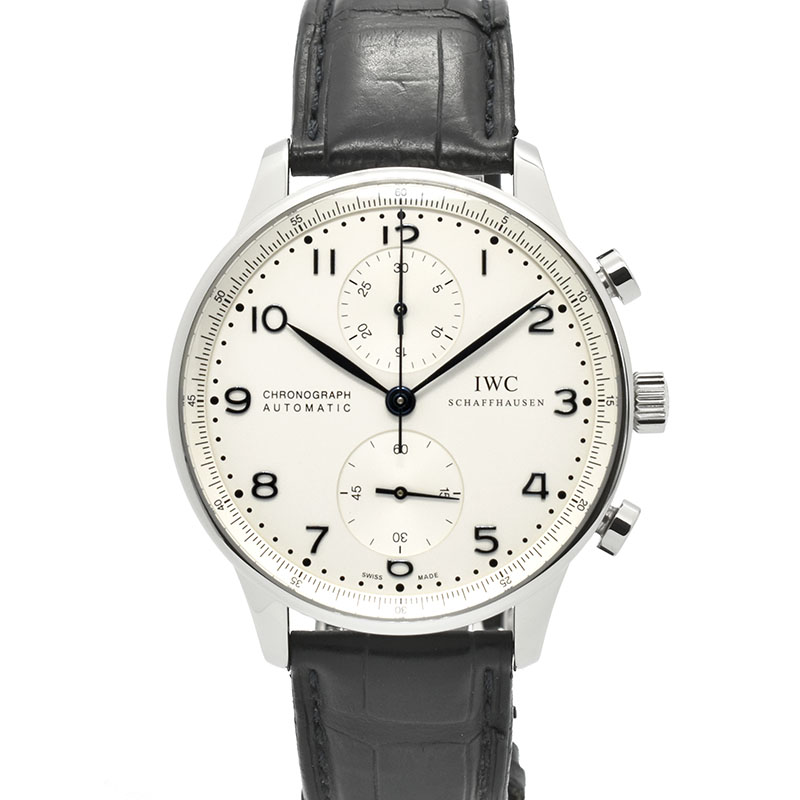 IWC　ポルトギーゼ クロノグラフ　IW371446　シルバー　青針　41mm　USED　中古