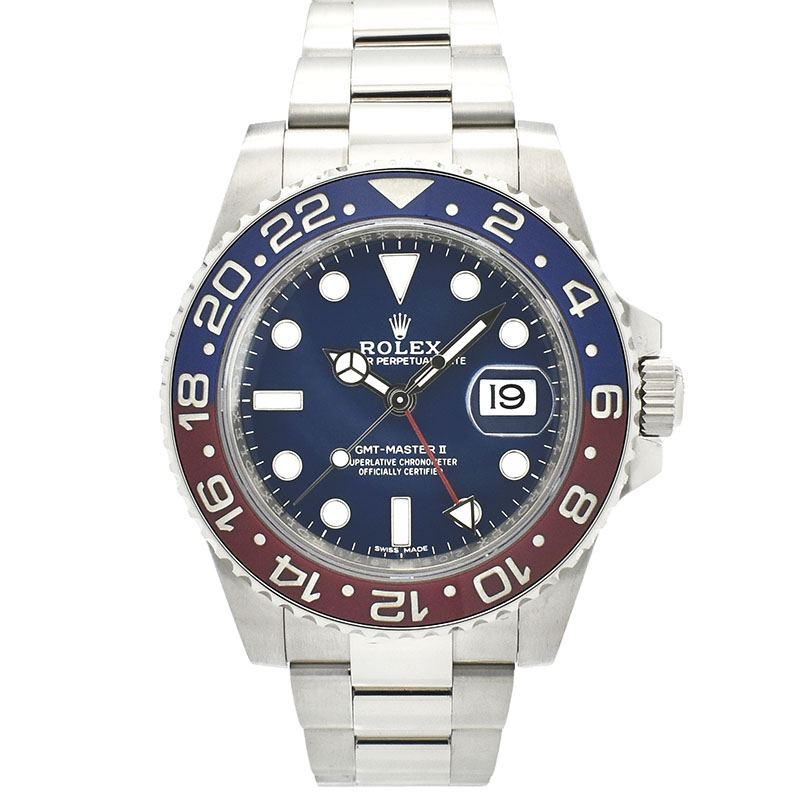 ロレックス　ROLEX　GMTマスター2　Ref.116719BLRO　18KWG　赤/青ベゼル　ブルー　40mm　USED　中古