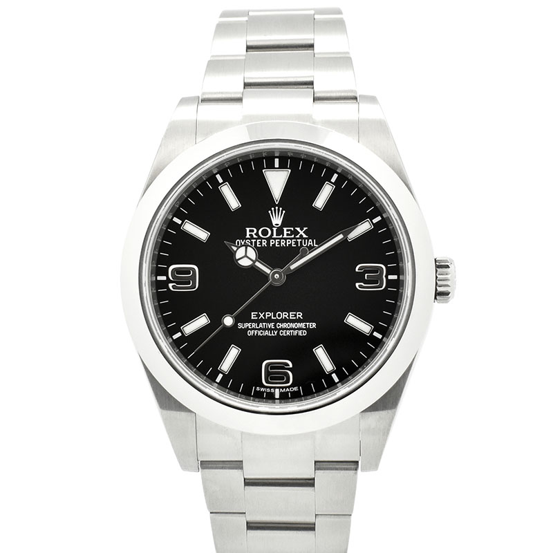 ロレックス　ROLEX　エクスプローラー1　Ref.214270　鏡面バックル　39mm　ブラックアウト　ランダム番　USED　中古