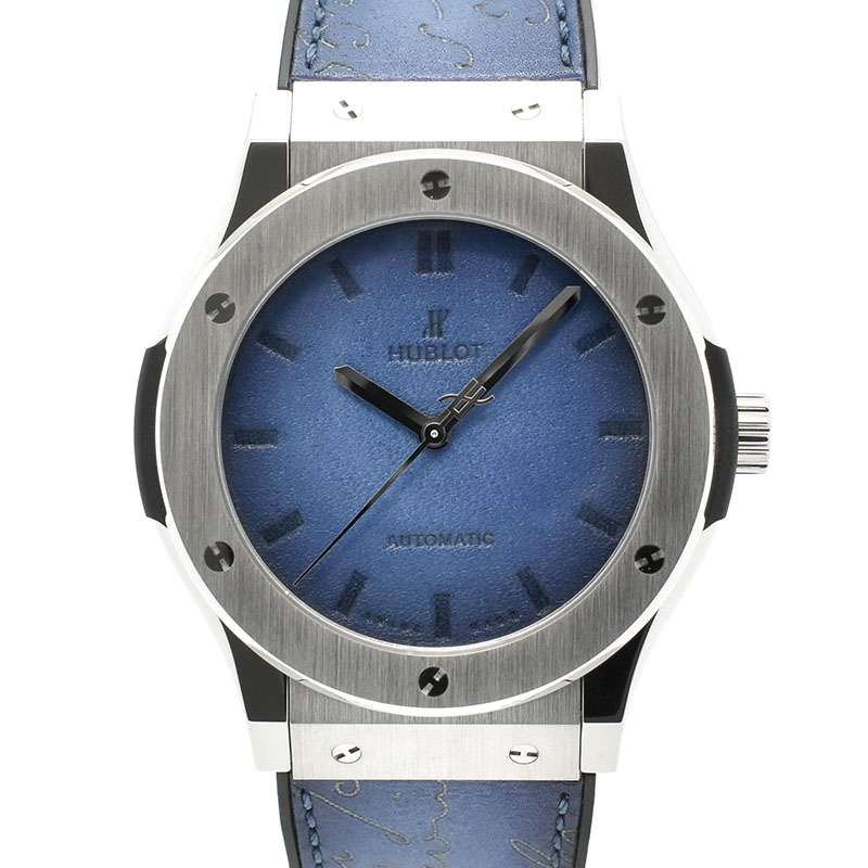 ウブロ　HUBLOT　クラシックフュージョン ベルルッティ スクリット オーシャンブルー　511.NX.050B.VR.BER16　世界500本限定　ブルー　ベネチアレザー　45mm　未使用品
