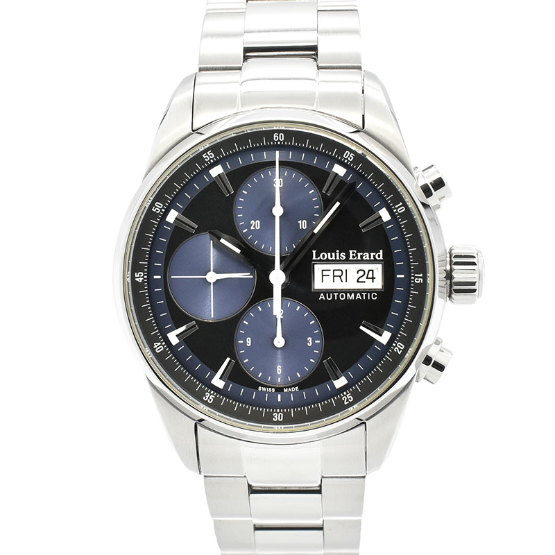 ルイ エラール　Louis Erard　ヘリテージ クロノグラフ　LE78104AA12.BMA22　ブルー　42mm　USED　中古