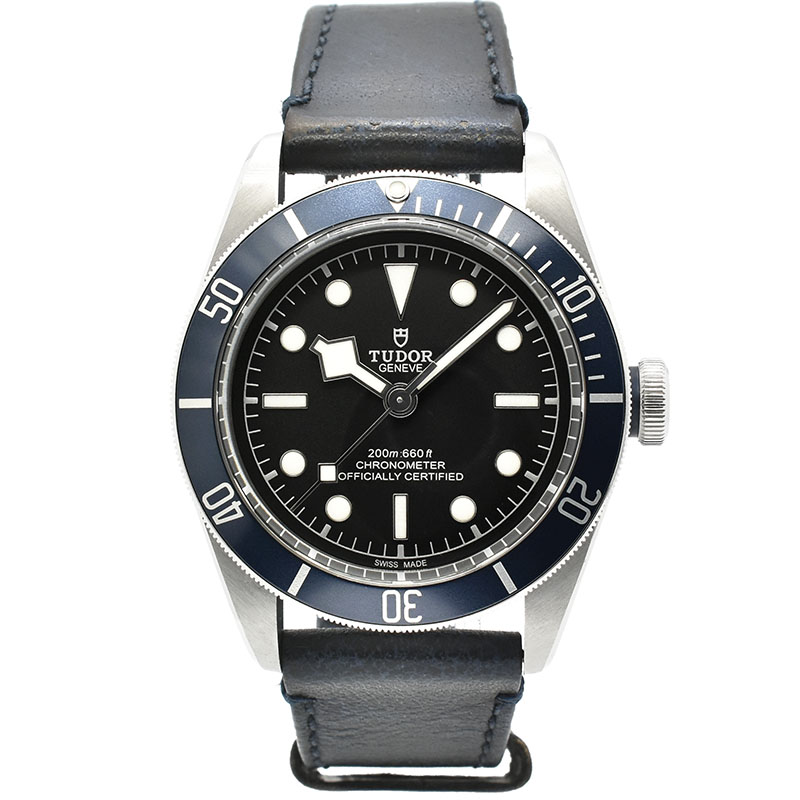 チューダー(チュードル)　TUDOR　ヘリテージ ブラックベイ　79230B　41mm　ブルー　革ベルト　USED　中古