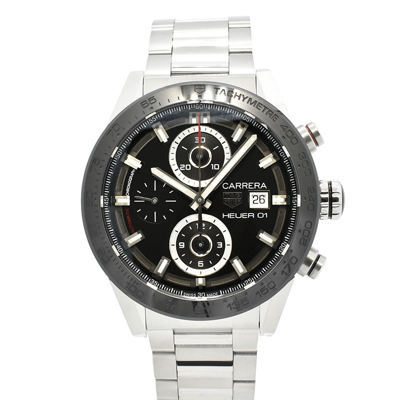 タグホイヤー　TAG HEUER　カレラ クロノグラフ キャリバー ホイヤー01　CAR201Z.BA0714　ブラック　43mm　USED　中古