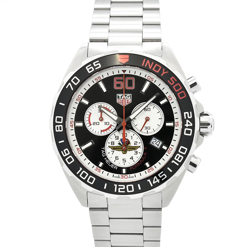 タグホイヤー　TAG HEUER　フォーミュラ1 クロノグラフ インディ500　CAZ101V.BA0842　クォーツ　ブラック　43mm　USED　中古