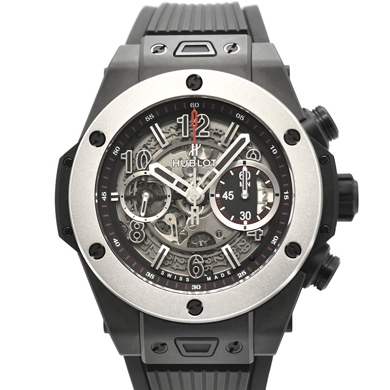 ウブロ　HUBLOT　ビッグバン ウニコ セラミック プラチナ ヨシダスペシャル　411.CI.1170.RX.YOS16　50本限定　45mm　USED　中古