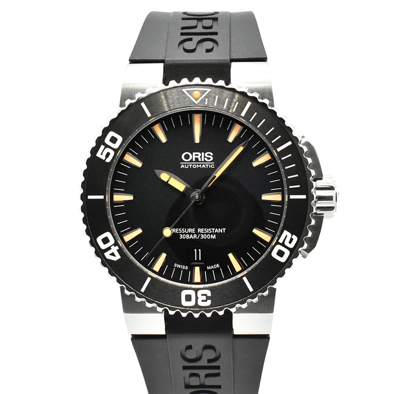 オリス　ORIS　アクイス デイト　733 7653 4159R　ブラック　43mm　USED　中古