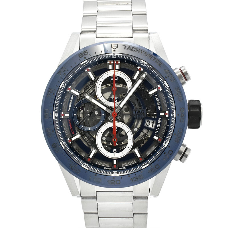 タグホイヤー　TAG HEUER　カレラ キャリバーホイヤー01　CAR201T.BA0766　43mm　ブルー　USED　中古