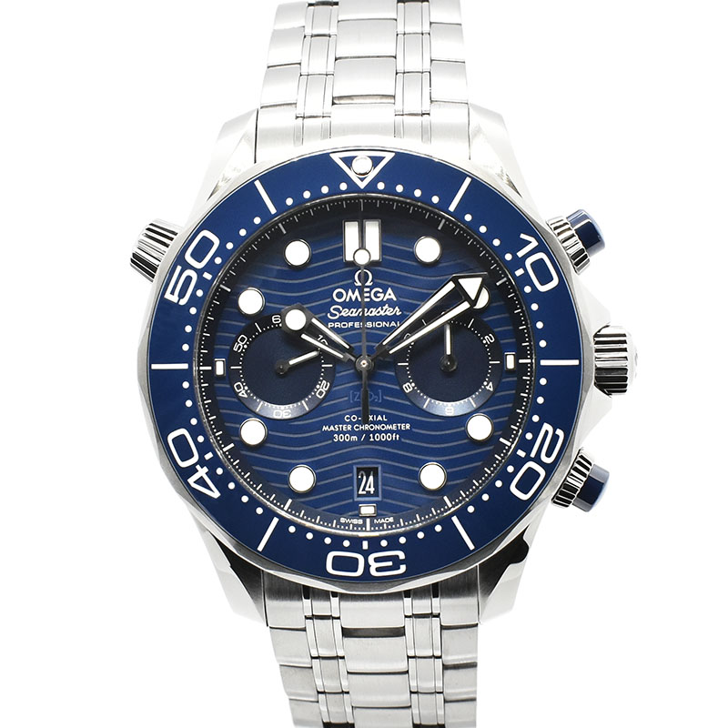 オメガ　OMEGA　シーマスター300 コーアクシャル マスタークロノメーター クロノグラフ　210.30.44.51.03.001　44mm　ブルー　USED　中古