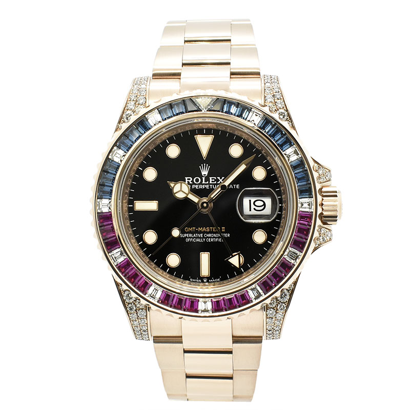 ロレックス　ROLEX　GMTマスター2　Ref.126755SARU  サファイアルビーダイヤモンド　18KERG　USED　中古