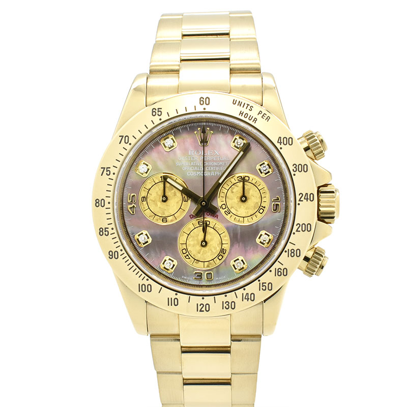 ロレックス　ROLEX　デイトナ　Ref.116528NG　18KYG　ブラックシェル/8Pダイヤ　V番　USED　中古