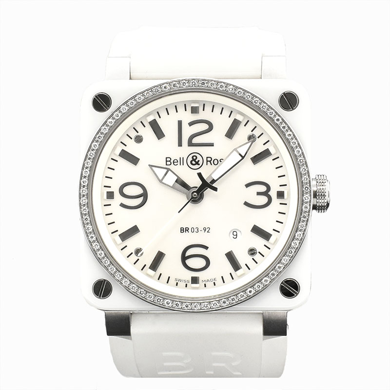 ベル＆ロス　BELL＆ROSS　BR03-92 ホワイトセラミック ダイヤベゼル　42mm　USED　中古