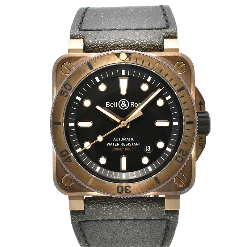 ベル＆ロス　BELL＆ROSS　BR0392-D-BL-BR/SCA　BR03-92 ダイバー ブロンズ　42mm　世界999本限定　USED　中古