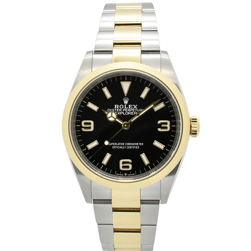 ロレックス　ROLEX　エクスプローラー1　Ref.124273　36mm　ブラック　18KYG/SS　USED　中古