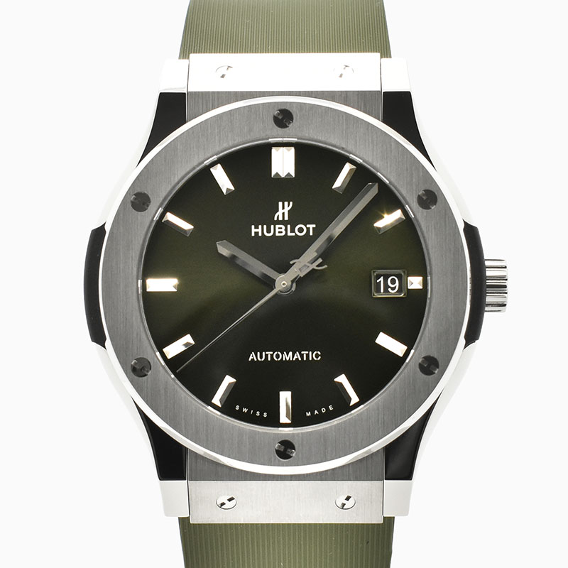 ウブロ　HUBLOT　クラシックフュージョン チタニウム　511.NX.8970.RX　グリーン　45mm　未使用品