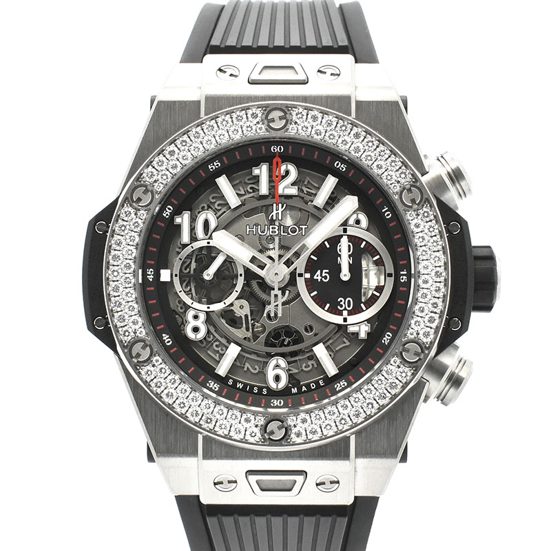 ウブロ　HUBLOT　ビッグバン ウニコ チタニウム ダイヤベゼル　411.NX.1170.RX.1104　45mm　チタン　USED　中古