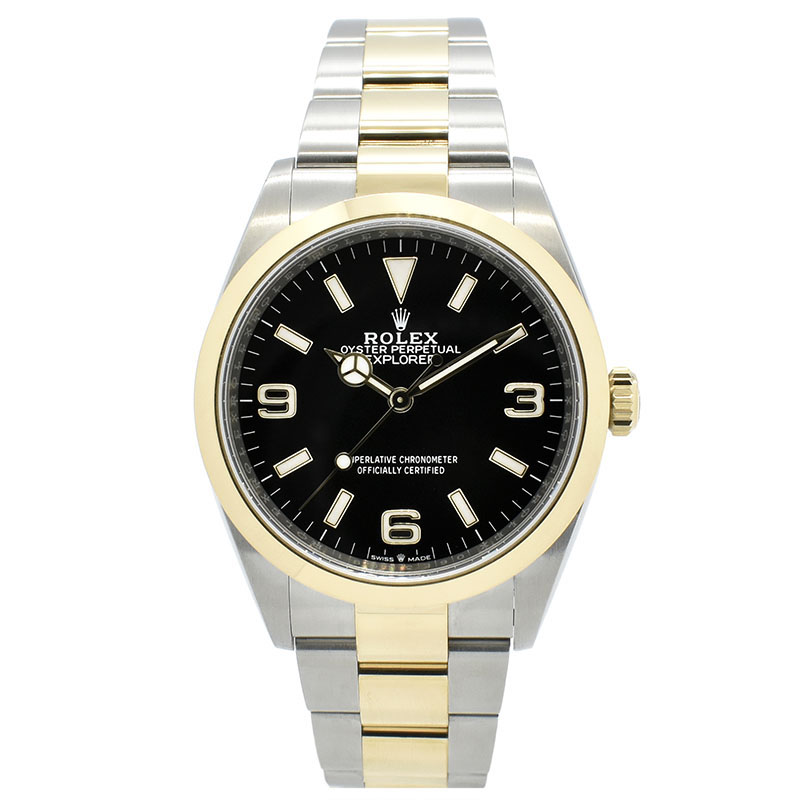 ロレックス　ROLEX　エクスプローラー1　Ref.124273　36mm　ブラック　18KYG/SS　USED　中古