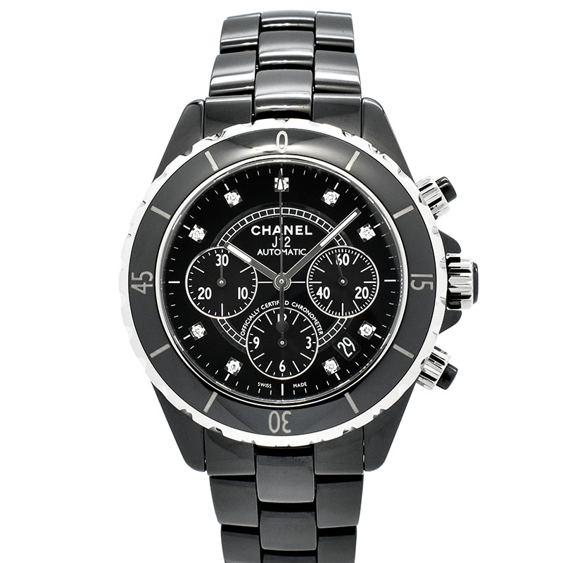 シャネル　CHANEL　J12 クロノグラフ　H2419　9Pダイヤ　41mm　USED　中古