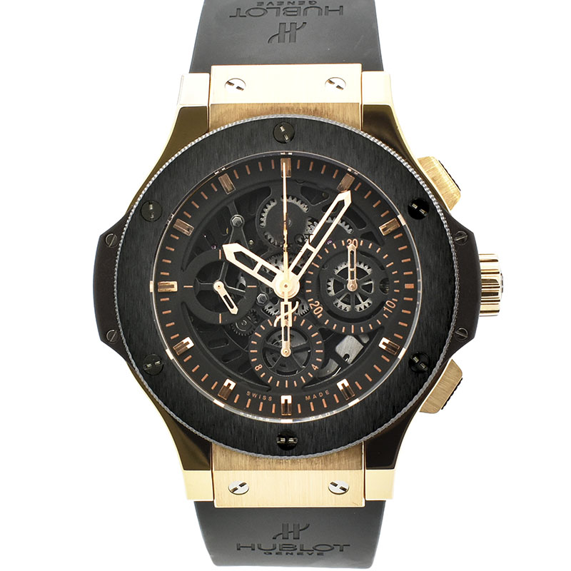 ウブロ　HUBLOT　ビッグバン アエロバン ゴールドセラミック　310.PM.1180.RX　18KRG　世界500本限定　44mm　USED　中古
