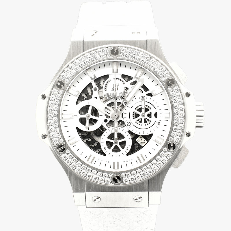 ウブロ　HUBLOT　アエロバン オールホワイト ダイヤモンド　311.SE.2010.RW.1104.JSM12　日本限定　44mm　USED　中古