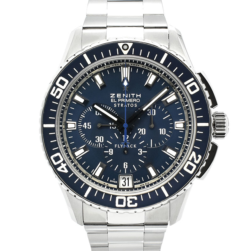 ゼニス　ZENITH　エルプリメロ ストラトス フライバック　03.2067.405/51.M2060　45.5mm　ブルー　USED　中古