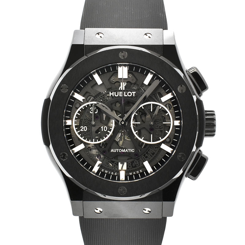 ウブロ　HUBLOT　クラシックフュージョン アエロ クロノグラフ ブラックマジック 525.CM.0170.RX　45mm　セラミック　USED　中古