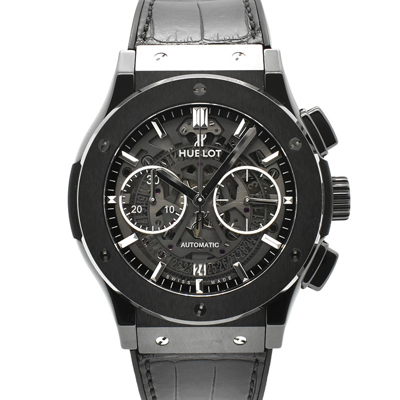 ウブロ　HUBLOT　クラシックフュージョン アエロ クロノグラフ ブラックマジック 525.CM.0170.RX　45mm　セラミック　USED　中古
