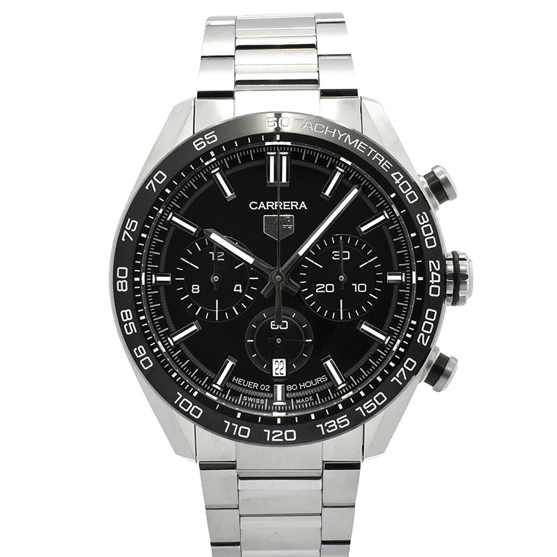 タグホイヤー　TAG HEUER　カレラ キャリバーホイヤー02 スポーツ クロノグラフ　CBN2A1B.BA0643　SS　44mm　USED　中古