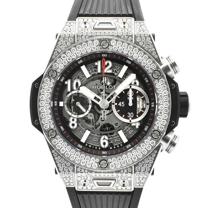 ウブロ　HUBLOT　ビッグバン ウニコ チタニウム パヴェ　411.NX.1170.RX.1704　45mm　USED　中古