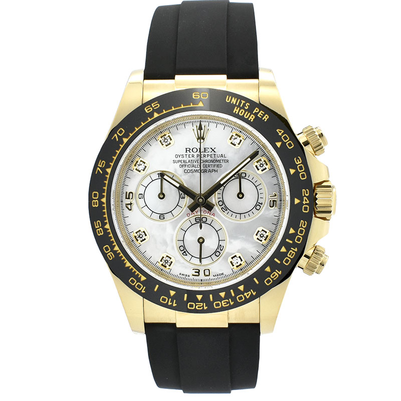 ロレックス　ROLEX　デイトナ　Ref.116518LNNG　オイスターフレックス　8Pダイヤ　ホワイトシェル　18KYG　USED　中古