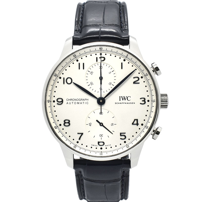 IWC　ポルトギーゼ　クロノグラフ　IW371605　シルバー　青針　41mm　USED　中古