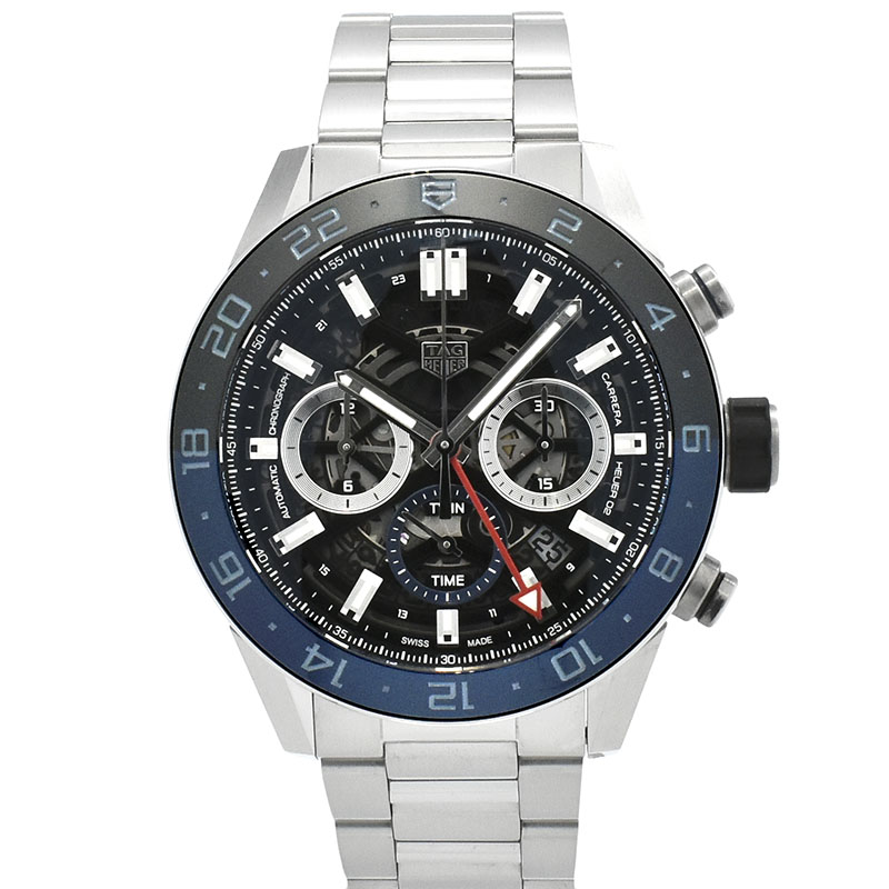タグホイヤー　TAG HEUER　カレラ キャリバーホイヤー02 GMT　CBG2A1Z.BA0658　SS　45mm　USED　中古