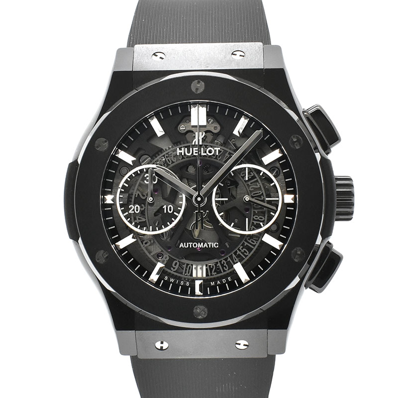 ウブロ　HUBLOT　クラシックフュージョン アエロ クロノグラフ ブラックマジック 525.CM.0170.RX　45mm　セラミック　USED　中古