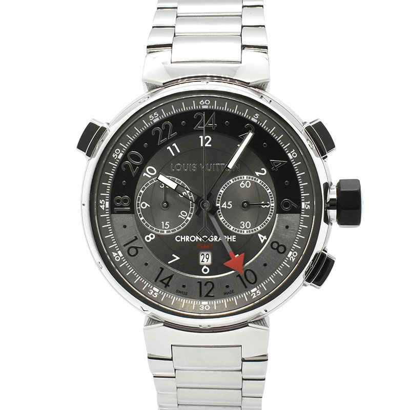 ルイヴィトン　LOUIS VUITTON 　タンブール グラフィット クロノグラフ GMT　Q1A400　44mm　自動巻　USED　中古
