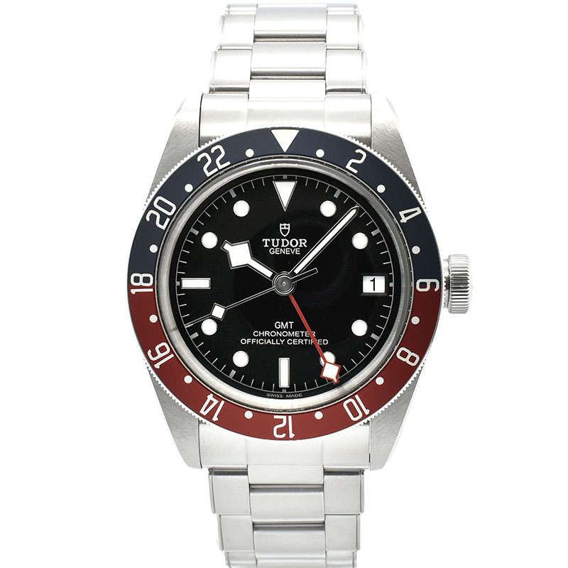 チューダー(チュードル)　TUDOR　ヘリテージ ブラックベイ GMT 青赤ベゼル　79830RB　41mm　ブラック　USED　中古