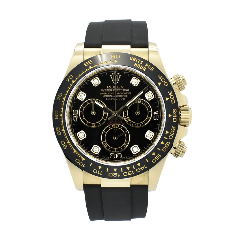 ロレックス　ROLEX　デイトナ　116518LNG　ブラック/8Pダイヤ　18KYG　40mm　USED　中古