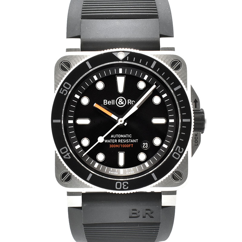 ベル＆ロス　BELL＆ROSS　BR0392-D-BL-ST/SRB　BR03-92 ダイバー ラバー　42mm　USED　中古