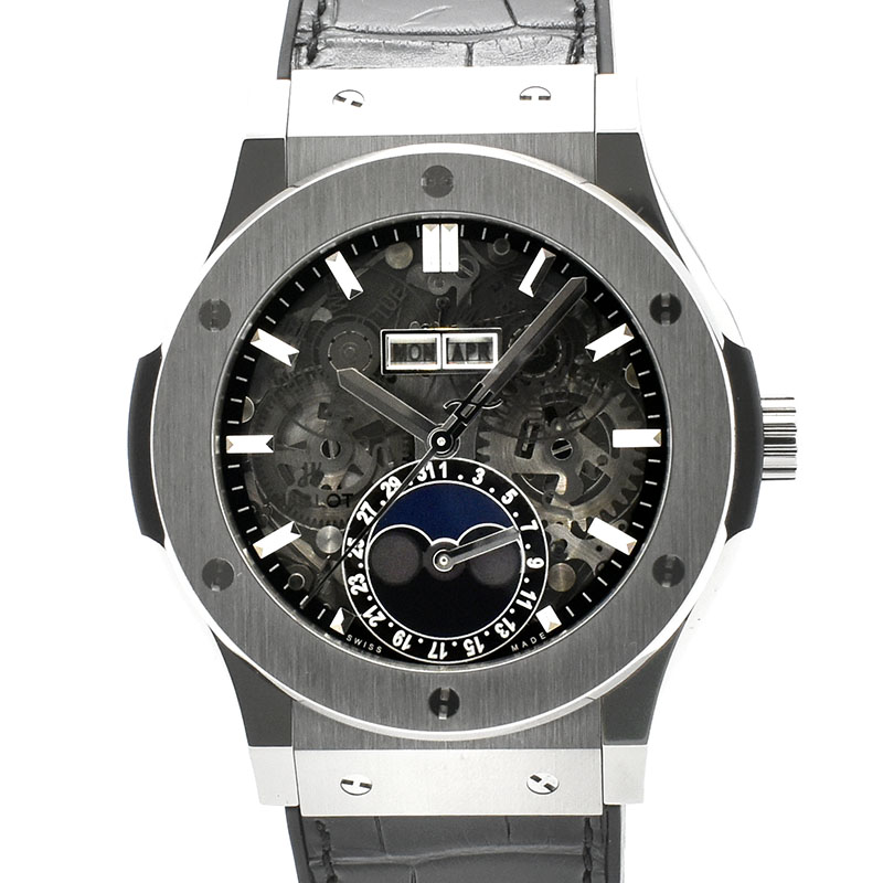 ウブロ　HUBLOT　クラシックフュージョン アエロフュージョン ムーンフェイズ チタニウム　517.NX.0170.LR　45mm　USED　中古