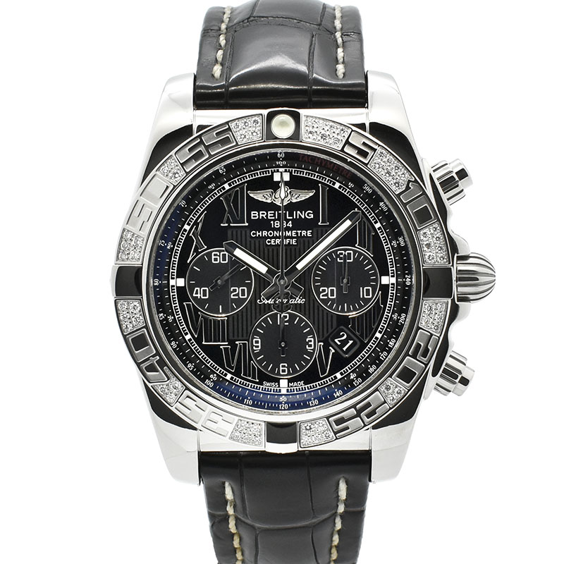 ブライトリング　BREITLING　クロノマット44 ダイヤモンドベゼル　AB0110AA　44mm　ブラックローマ　USED　中古