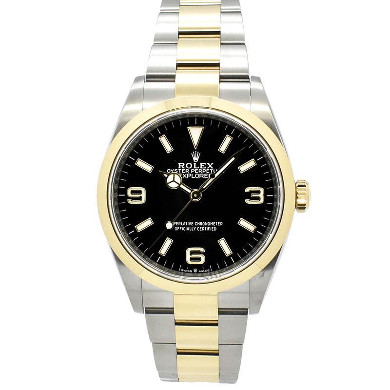 ロレックス　ROLEX　エクスプローラー1　Ref.124273　36mm　ブラック　18KYG/SS　USED　中古