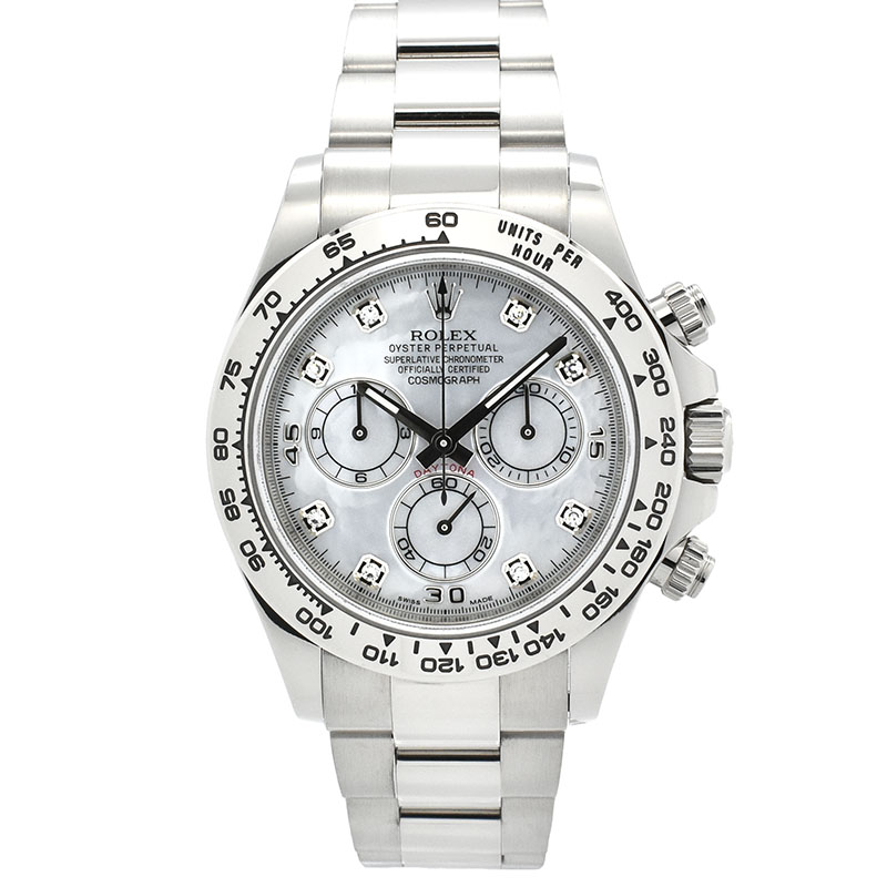 ロレックス　ROLEX　デイトナ　Ref.116509NG　ホワイトシェル/8Pダイヤ　18KWG　ランダム番　USED　中古