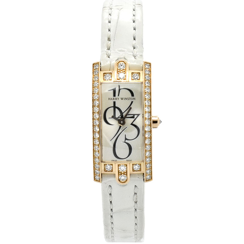ハリーウィンストン　HARRY WINSTON　アヴェニューC ミニ ダイヤモンド　 AVCQHM16RR005　18KRG　32.3×15.6mm　クォーツ　USED　中古
